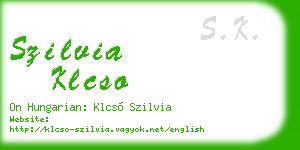 szilvia klcso business card